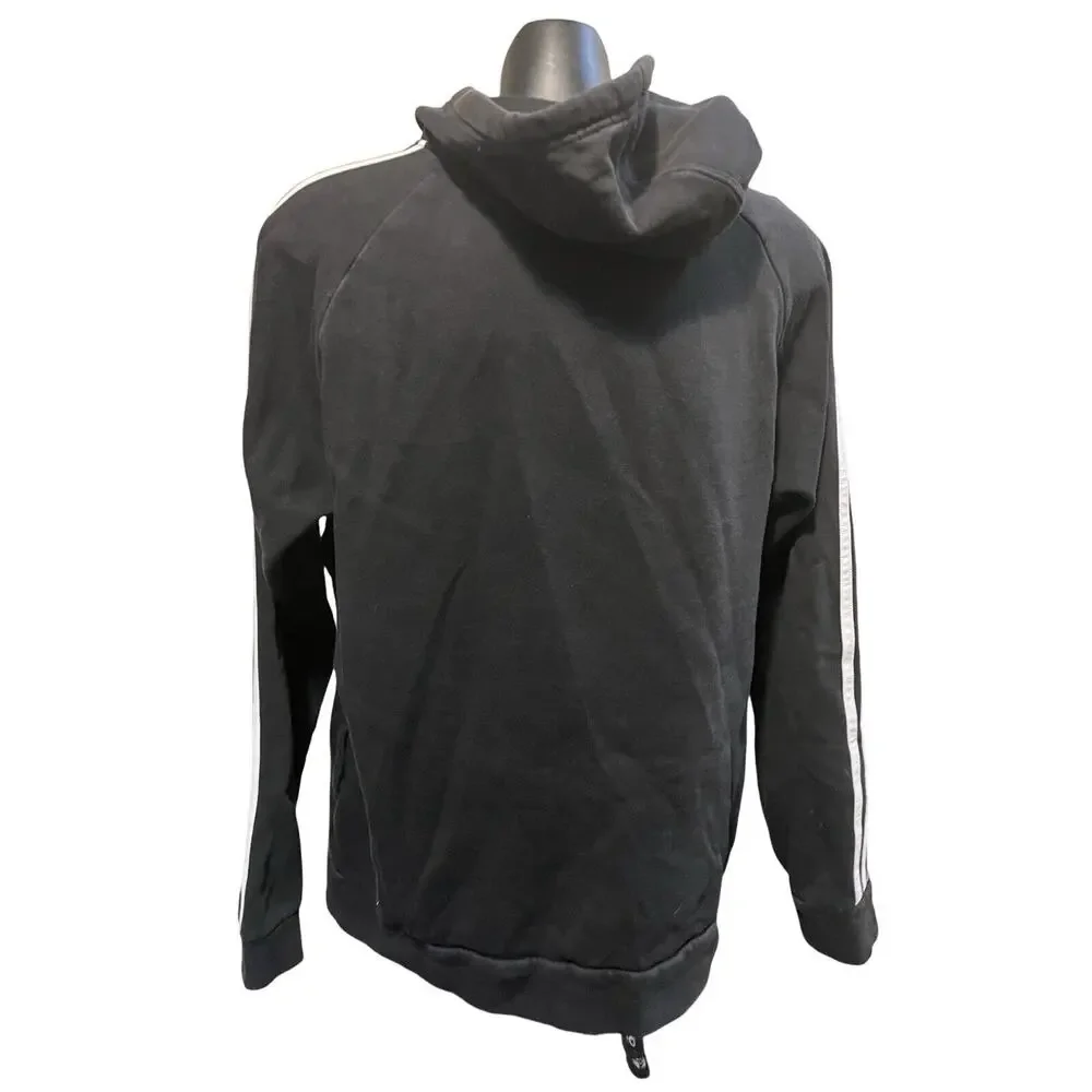 Adidas Black Pullover Hoodie with Logo - Medium